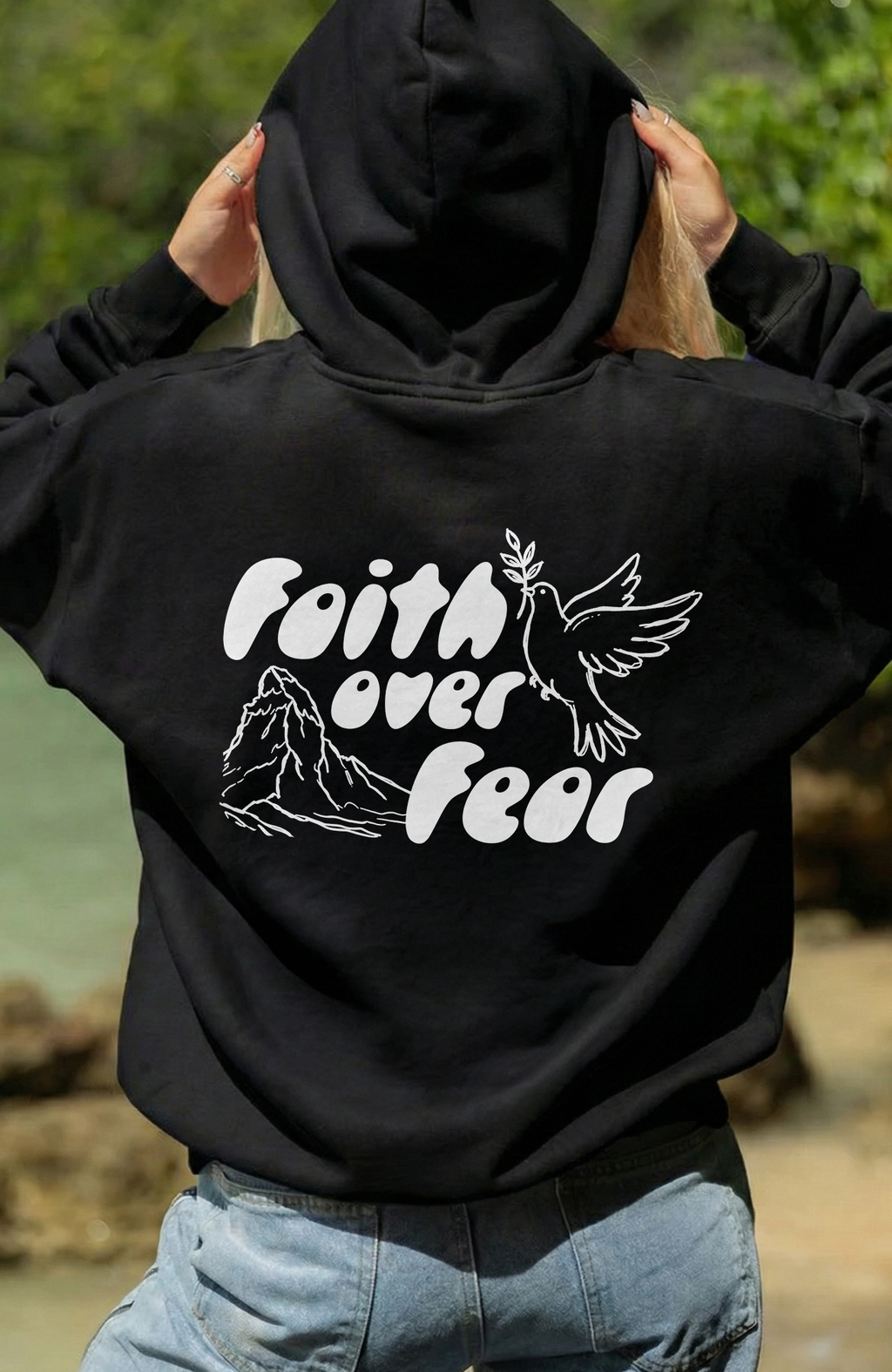 FAITH OVER FEAR OVERSIZED HOODIE