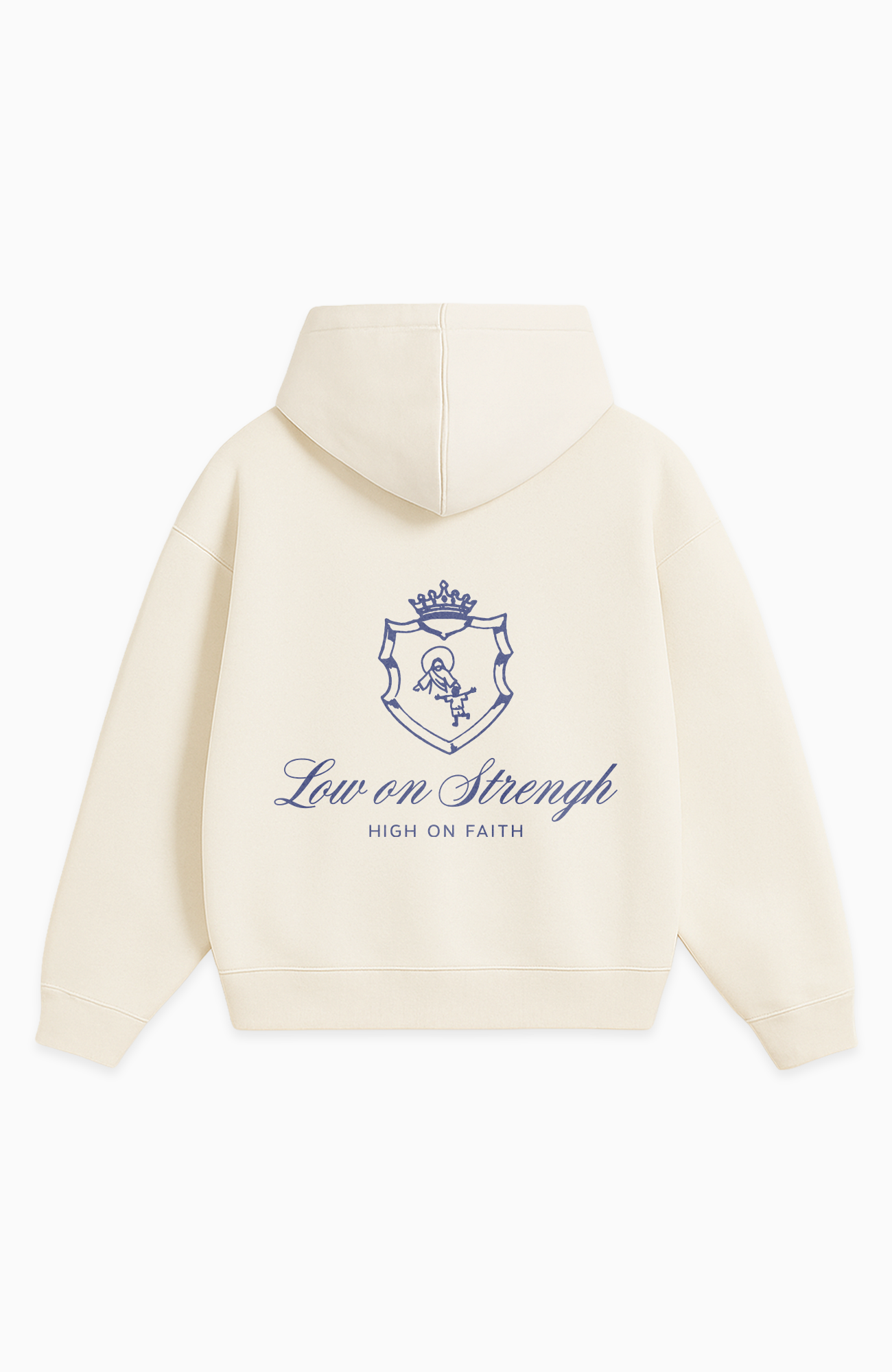 LOW ON STRENGH HIGH ON FAITH OVERSIZED HOODIE