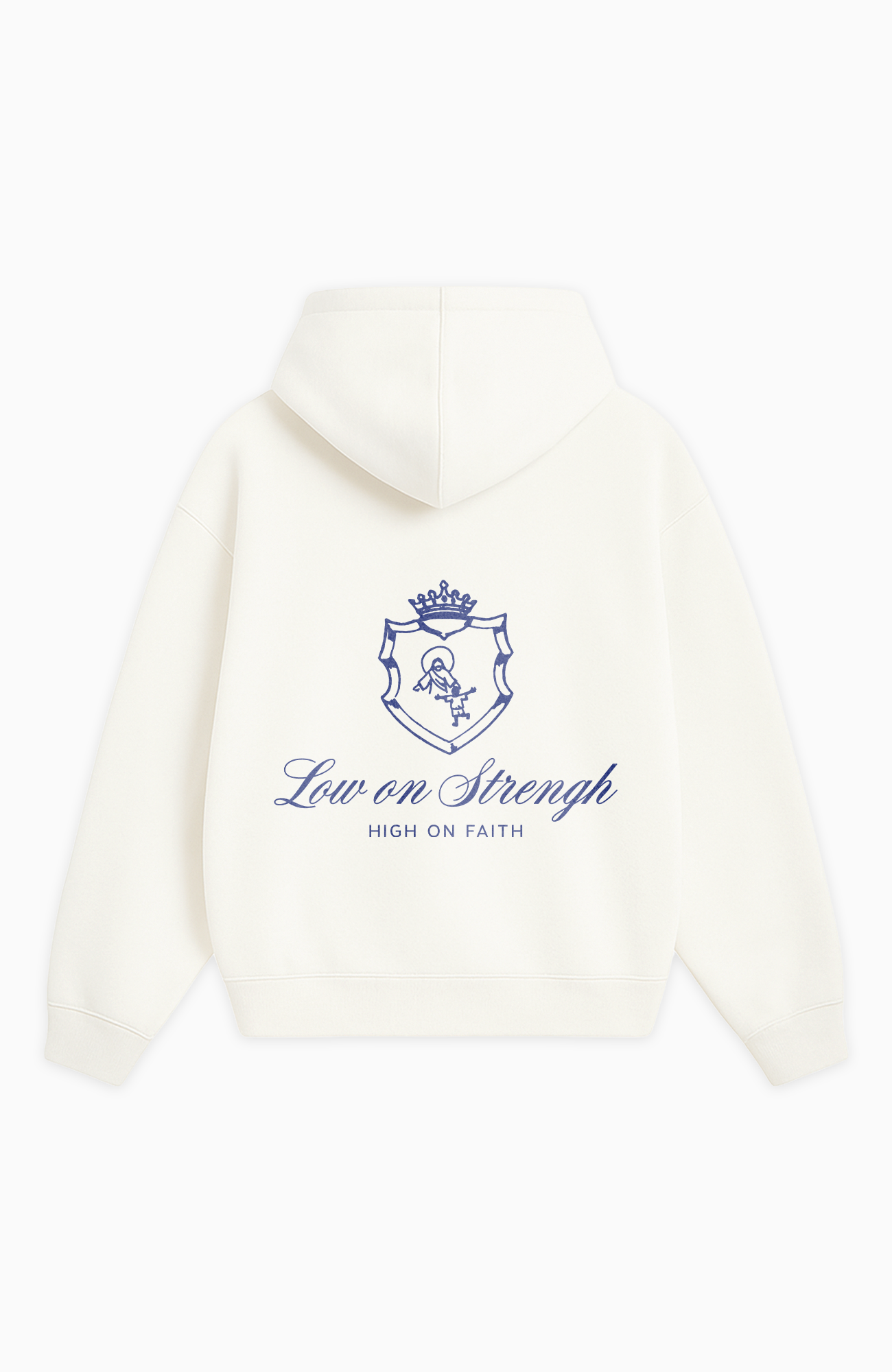 LOW ON STRENGH HIGH ON FAITH OVERSIZED HOODIE